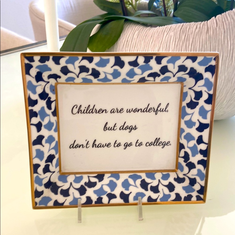 Port 68 Blue and White Geometric Picture Frame Accents